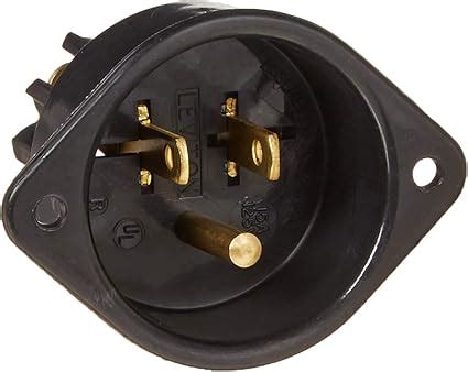 box mounted male electrical plug|Leviton 5239 15 Amp, 125 Volt, Flanged Inlet Receptacle, .